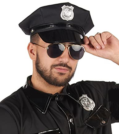 DEGUISE TOI Schwarze Polizisten Kappe - Schwarz