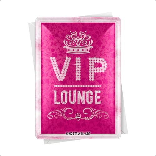 VIP Pink Lounge, Blechpostkarte 10 x 14 cm