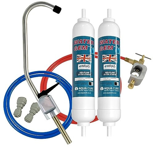 Water Gem Filter & Tap System Inline Drinking Water System with 2 Filters (1 Years)
