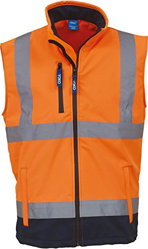Yoko Herren Yk050/Hv006 Warnschutz-Softshell-Weste, Oran/NAV, M