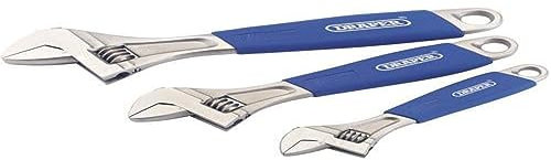 Draper 88598 3-Piece Soft-Grip Adjustable Wrench Set , Blue