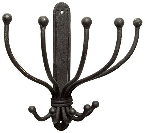DanDiBo Wandgaderobe Halbrund Wand Metall Schwarz Steve 25 cm Gaderobe Kleiderhaken Gaderobenhaken Hakenleiste Flugaderobe Haken
