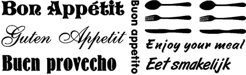 Samunshi® Wandtattoo Küche 'Guten Appetit' 80 x 25cm schwarz
