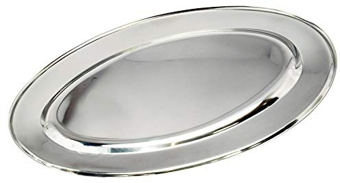 Servierplatte Edelstahl oval 50 cm