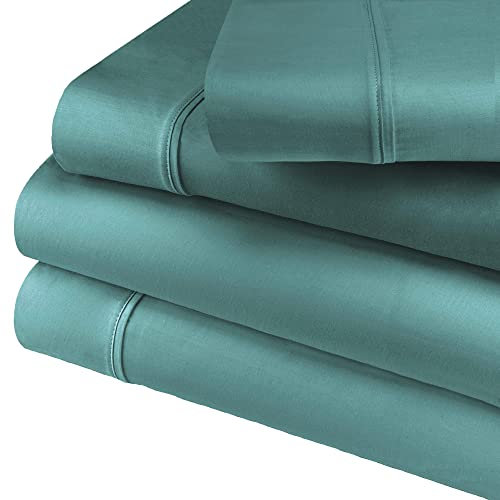 Superior Cotton Blend 600 TC Deep Pocket Sheet Set, Twin XL, Teal