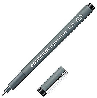 Staedtler 308 Pigment, Permanent, Stroke Width: 0.05 mm black pens pack of 6