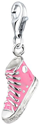 Nenalina Turnschuh rosa Karabiner Charm Anhänger für Bettelarmband aus 925 Sterling Silber 714022-001