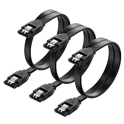 Cable Matters Pacco da 3 Cavo SATA III 6.0 Gbps (Cavo SATA 3) Colore Nero – 45cm