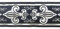 10m Französische Lilie Borte Fleur de Lis Webband 35mm breit Farbe: Dunkelblau-Silber von 1A-Kurzwaren 35063-dblsi