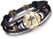 Unendlich U Punk Modisch 12 Sternbilder Sternzeichen Herren Damen Charm Armband Geflochten Leder Legierung Multilayer Braun Armreifen, Schütze(Sagittarius)