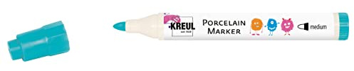KREUL 16316 - Porcelain Marker medium Türkis - Für Kinder entwickelter Porzellanmalstift, ohne Schütteln und Pumpen sofort los malen