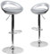Flash Furniture Moderner Barhocker aus Kunststoff, höhenverstellbar, mit Abgerundeter Rückenlehne und Chromsockel, Metall, ABS, Silber, 2 Stück