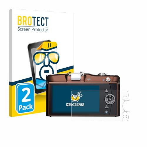 BROTECT Schutzfolie für Olympus PEN E-PM1 | 2 Stück Transparenter Displayschutz Made in Germany Klare Displayschutz-Folie Clear Einfache Montage Case-Friendly