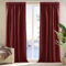 Deconovo Gardinen Blickdicht Dicke Vorhänge Verdunkelungsvorhang Kräuselband Fensterdeko Gardinen, 175x140 cm(HöhexBreite), Rot, 2er Set