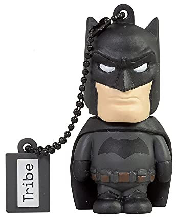 Tribe Warner Bros DC Comics Batman Movie USB Stick 16GB Speicherstick 2.0 High Speed Pendrive Memory Stick Flash Drive, Lustige Geschenke 3D Figur, USB Gadget aus Hart-PVC mit Schlüsselanhänger – Schwarz