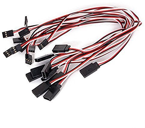 HONBAY 10Pcs 300mm Remote Control Servo Extension Cord Cable Male to Female Servo Extension Lead Wire Cable for RC JR Futaba RC Car or Airplanes