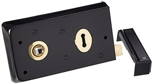 Excel Hardware DH002151 Double Handed Rim Lock 5.5 x 3 - Black