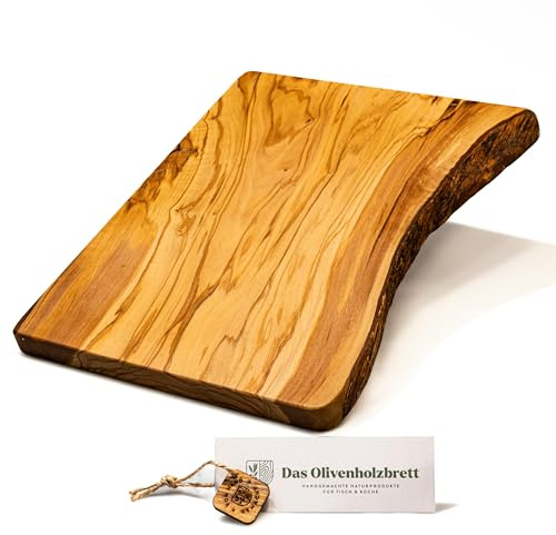 DAS OLIVENHOLZBRETT® Schneidebrett rustikal 35cm x25cm x2,5cm