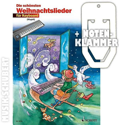 Die schönsten Weihnachtslieder für Keyboard inkl. praktischer Notenklammer - 20 beliebte Weihnachtslieder in sehr leichten Bearbeitungen für das erste Unterrichtsjahr (broschiert) von Hans und Marianne Magolt (Noten/Sheetmusic)