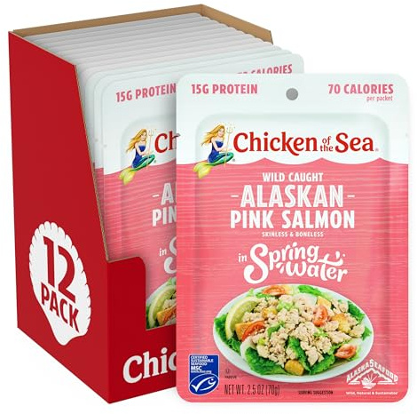 Chicken of the Sea Premium Skinless & Boneless Pink Salmon, 2.5 oz. (Pack of 12)