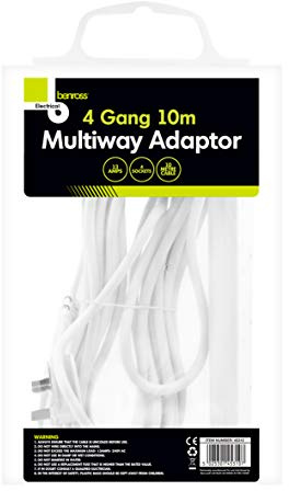 Benross 45310 4-Way Extension Lead / 10 Metres Long / 13A / Suitable For Home or Office Use