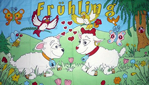 U24 Fahne Flagge Frühling mit Schafe Frühjahrsfahne 90 x 150 cm