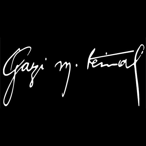 GAZI ATATÜRK IMZA Aufkleber Auto Sticker Autosticker Autoaufkleber Araba Yapiskan Mustafa Kemal Ata (Weiss)