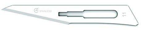GIMA Lame in Acciaio Inossidabili, Inox, con Punta Arrotondata Standard, Sterili, Monouso, Misura n. 11, 100 Lame Singolarmente Confezionate