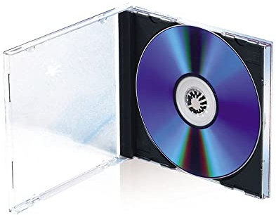 T'nB - Pack de 5 Boîtiers de Rangement pour CD Slim - Transparent, avec Plateau Noir