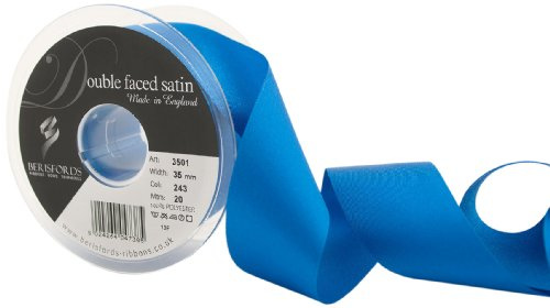 Berisfords Double Satin Ribbon, Dark Royal, 35 mm