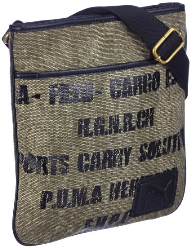 PUMA Schultertasche Originals Flat Portable Canvas, Dark Olive, 25 x 28 x 2 cm, 072326 01