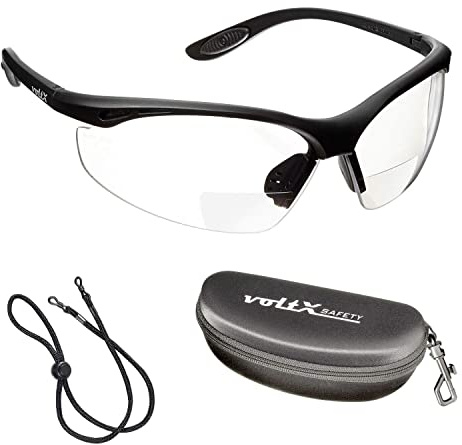 voltX CONSTRUCTOR Bifokale Schutzbrille KLAR +2,0 inkl. Etui