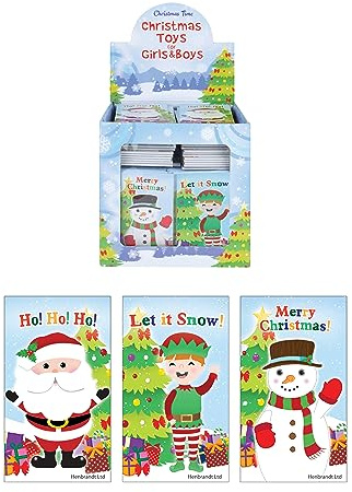 HENBRANDT 12 x Mini Christmas Notebooks for Kids Stationery Children’s Stocking Fillers Christmas Eve Box Xmas Party Favours Loot Bag Fillers Boys and Girls
