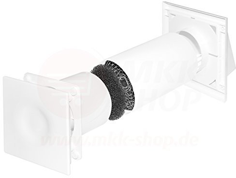 MKK Dezentrale Wärmerückgewinnung SET Frisch-Ab-Zuluft-Wärmetauscher Wand-Ventilator-Wohnraumlüfter Lüftung Schlaf-Wohn-Kinder-Bad-Rekuperator Nachrüsten mordernisieren