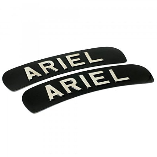 Jepson Ariel Classic Motorcycle Branded Curved Show Plate Black & Silver SET OF TWO