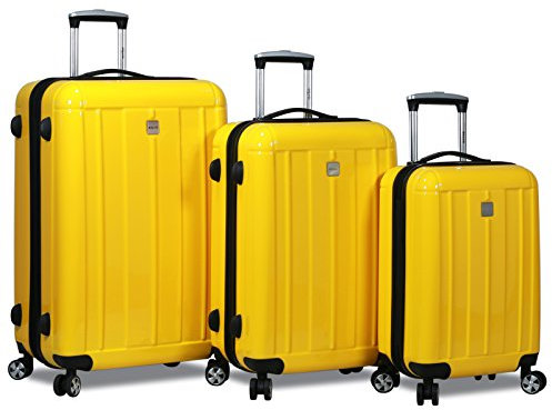 World Traveler Dejuno Contour 3-teiliges Hardside Spinner TSA-Schloss, gelb (Gelb) - DJ-8273-YELLOW
