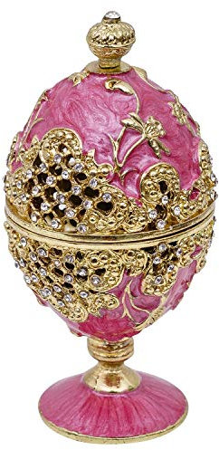 aubaho Schmuckei Ei Schmuckschatulle Schmuckdose - pink - Antik-Stil - 10cm