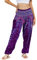 Lofbaz Damen Haremshose Yogahose Pumphose Hippie Hose Boho Kleidung Festival Outfit Sommerhose Leicht Sommer Hosen - Peacock 1 Violett B L