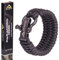 Parapeak Survival Bracelet - Military Spec Paracord - Trilobite Style with Adjustable Stainless Steel D-Clasp (Black, Black Clasp)