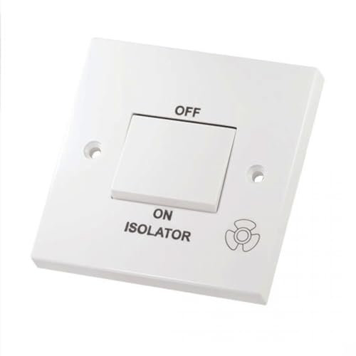 Fan Isolator 3 Pole Switch White Plastic LG208