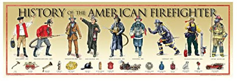 Kunstdruck History of The American Firefighter, 29,5 x 91,4 cm