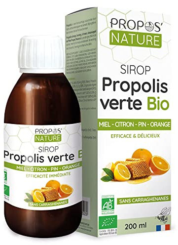 Propos Nature - Sirop À La Propolis Verte Bio (Certifié Ab) - Contenance : 200 ml