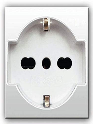Eva PRESA SCHUKOBIPASSO 10/16A DOMUS 2M 2P+T 250V Bianca Plastica