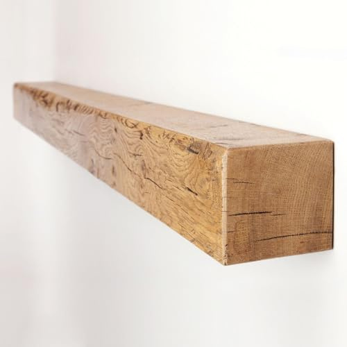 Funky Chunky Furniture Oak Fireplace Shelf Mantel Beam - 9 x 9cm | Length: 160cm, Finish: Natural Oak