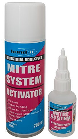 1 x Mitre Bonding Kit Superglue & Activator Sytem Rapid Strong Joint Adhesive Bond
