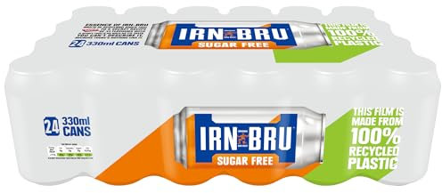 IRN-BRU Sugar-Free Diet, 24 Pack Zero No Sugar & Low Calorie Fizzy Drinks Multipack Cans - 24 x 330ml Cans