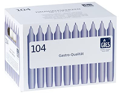 Gies 205-149001-10, 180 x 21,5 mm, 104er-Karton, Weiss Kerzen, Haushaltskerzen, 180x21,5mm, 104