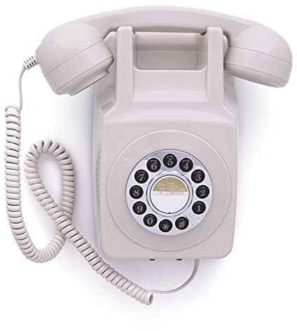 GPO 746 Wall Telefono a Quadrante con Montaggio a Parete, Telefono Fisso Vintage per Casa, Ufficio, Telefoni Retro Con Suoneria a Campanello Originale e Cavo Arricciato, Avorio