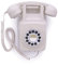 GPO 746 Wall-Mounted Push-Button Telephone - Retro Landline Phone, Curly Cord, Authentic Bell Ring - Ivory