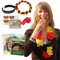 elasto form 4tlg Fußball EM 24 Fanset Deutschland Starterpaket Fanpaket mit Blumenkette Fanarmband Trillerpfeife Fantape
